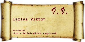 Iszlai Viktor névjegykártya